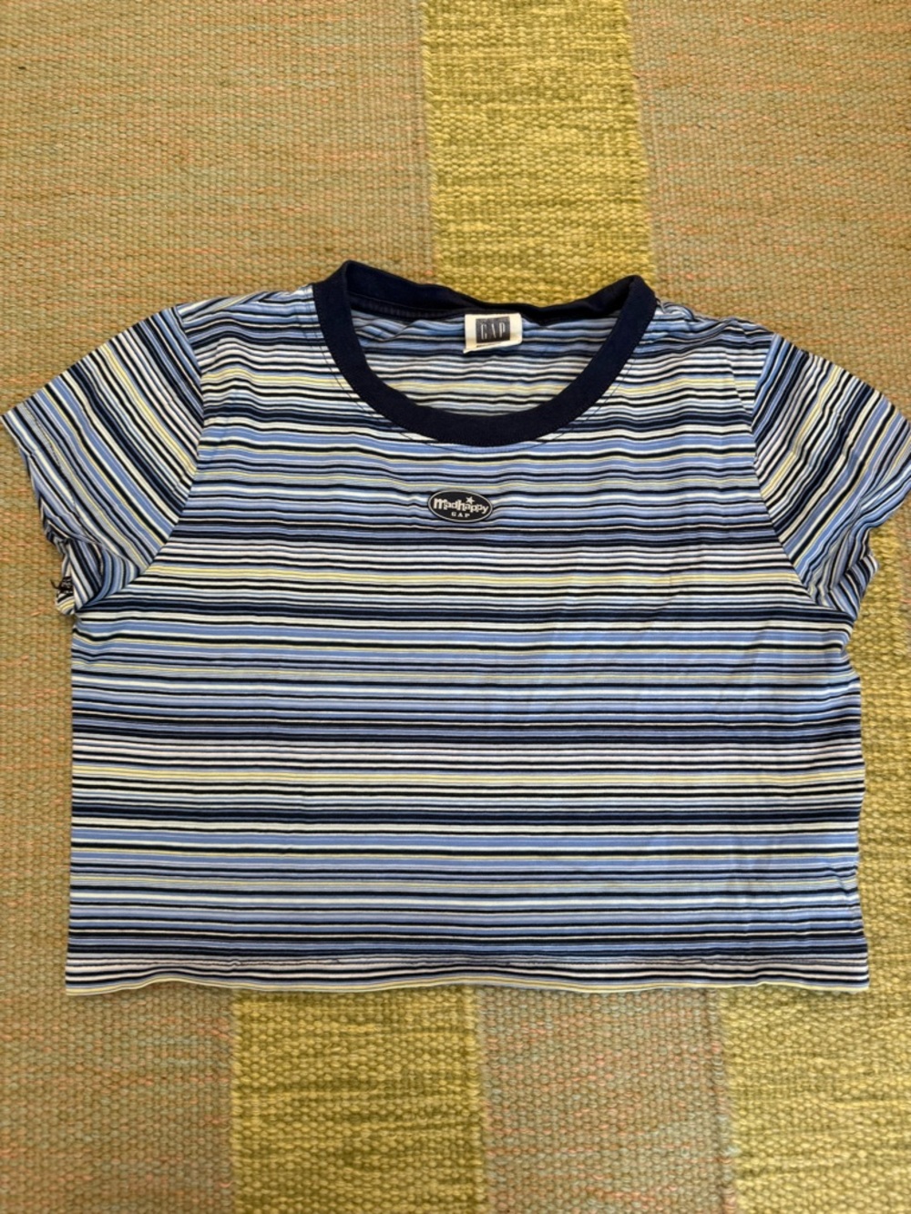 Madhappy Blue & Navy Striped Short Sleeve Tee